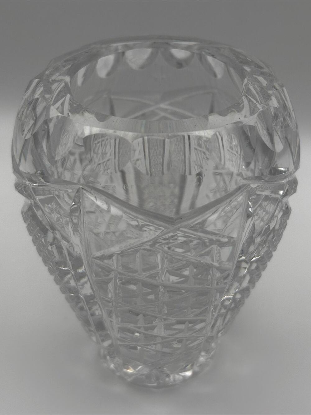 Large Sparkly Vintage Lead Clear Cut Crystal Air Plant Holder, Tooth Pick Holder